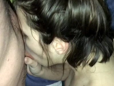 Teen gives an amazing blowjob and swallows cum