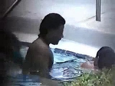Spied Having Sex In The Pool