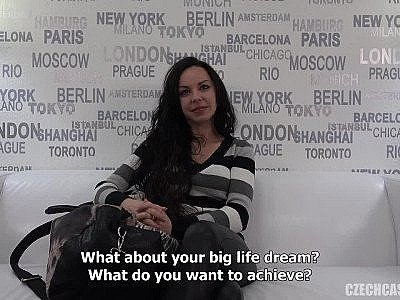 Czech brunette Lucka undressed and oiled up