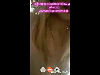 Teen playing webcam call