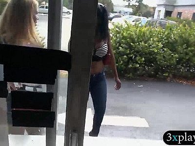 Pretty women flashed their nice boobs for some dollars