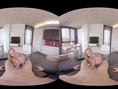 Hot blonde with big tits VR