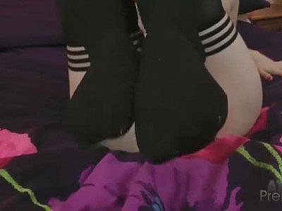  Curvy redhead with big tits in a push up bra