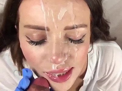 Amateur chicks sucking dick and gets cum on face compilation