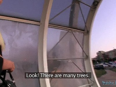 Blonde slut Jenny gets slammed outdoors at night