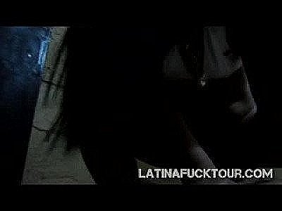 Denisse riding a thick white shaft