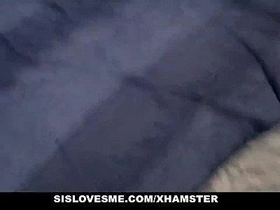 SisLovesMe - Cute Teens Take a Big Cock Facial