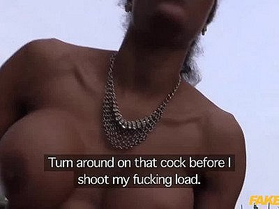 Long legged ebony fucking on street