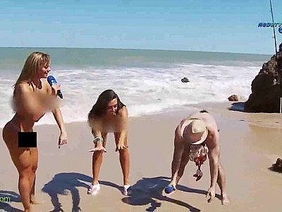 Having fun on the nude beach