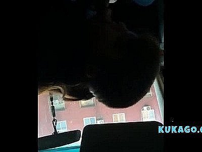 Korean girl playing with small cock in car
