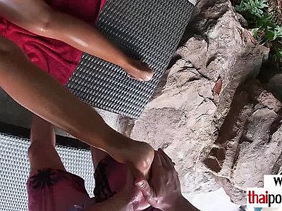 Dude massaging and fucking his petite amateur Thai teen girlfriend Cherry