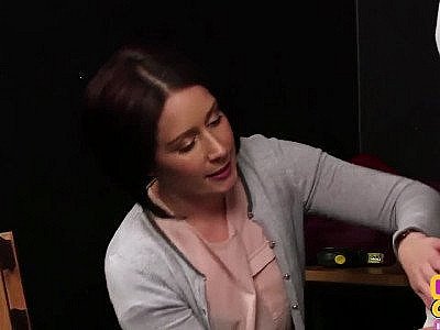 Dirty CFNM lady in high heels strokes and sucks dick