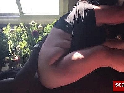 White amateur takes BBC in front of her window