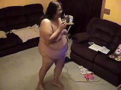 Alma Berreles Singing Karaoke Naked