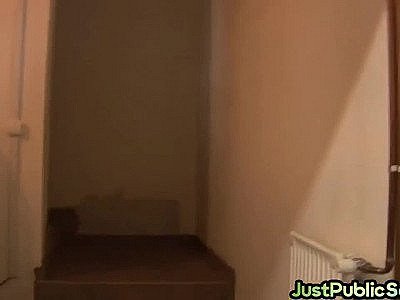 Public amateur babe POV fucked in bathroom of mechanic shop